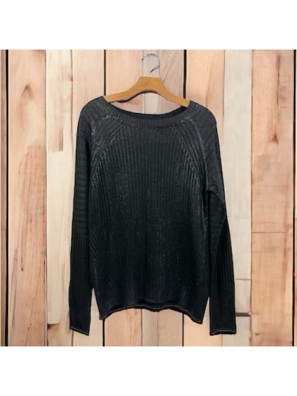 Line Black Coated Slouch Sweater Size XS